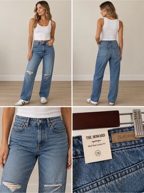 [BLANKNYC] The Howard Mid-Rise Loose Fit Jeans | Distressed | Size 26 | NWT